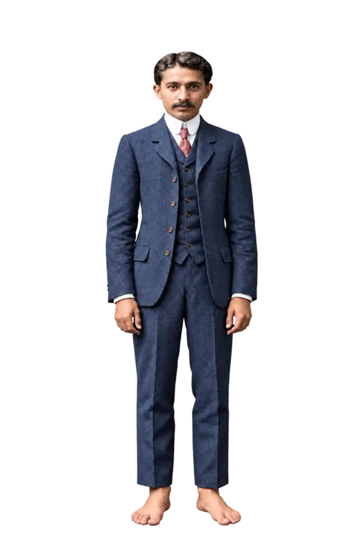 Mahatma Gandhi full-body height-comparison figure