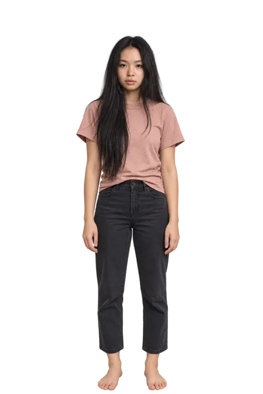 Andrea Guo full-body height-comparison figure