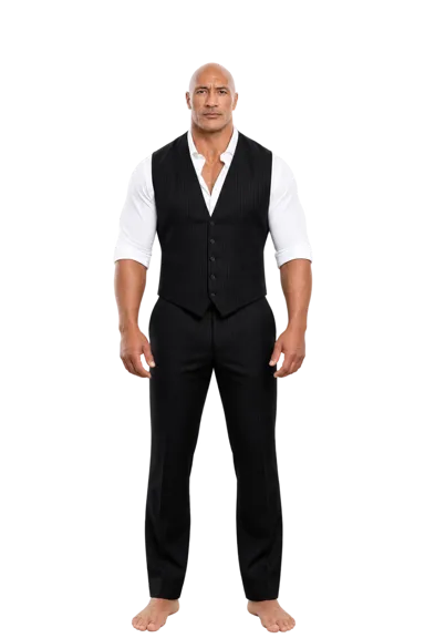 Dwayne Johnson full-body height-comparison figure