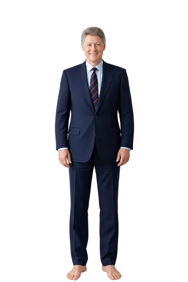 Bill Clinton full-body height-comparison figure
