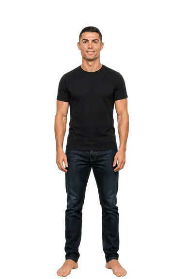 Cristiano Ronaldo full-body height-comparison figure