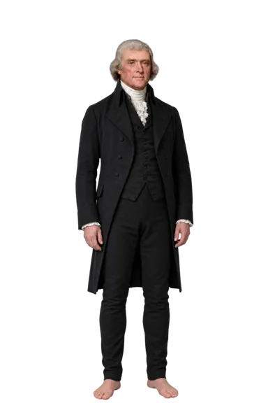 Thomas Jefferson full-body height-comparison figure