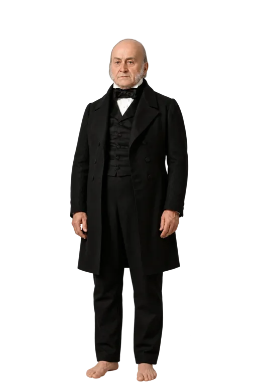 John Quincy Adams full-body height-comparison figure