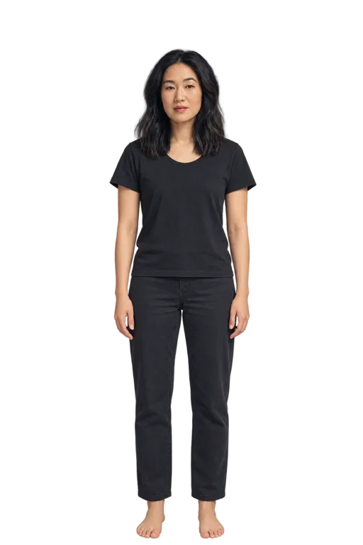 Jackie Chung full-body height-comparison figure