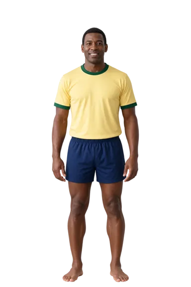 Pelé full-body height-comparison figure