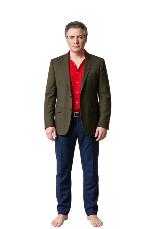 Kevin Corrigan full-body height-comparison figure