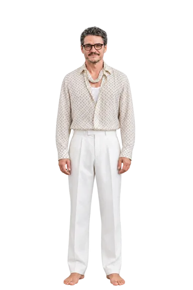 Pedro Pascal full-body height-comparison figure