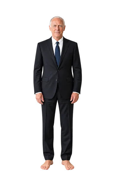 Giorgio Armani full-body height-comparison figure
