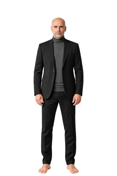 Pep Guardiola full-body height-comparison figure