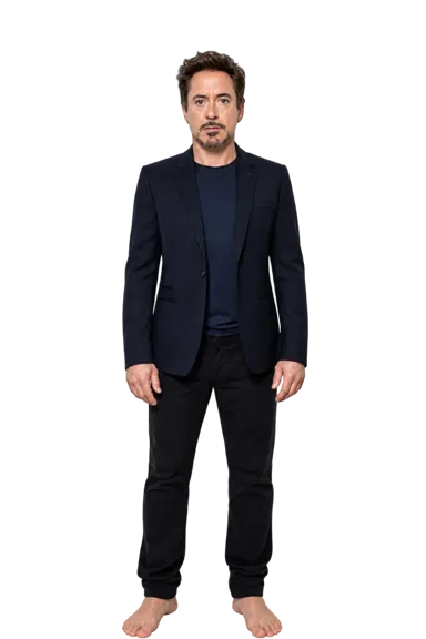 Robert Downey Jr. full-body height-comparison figure