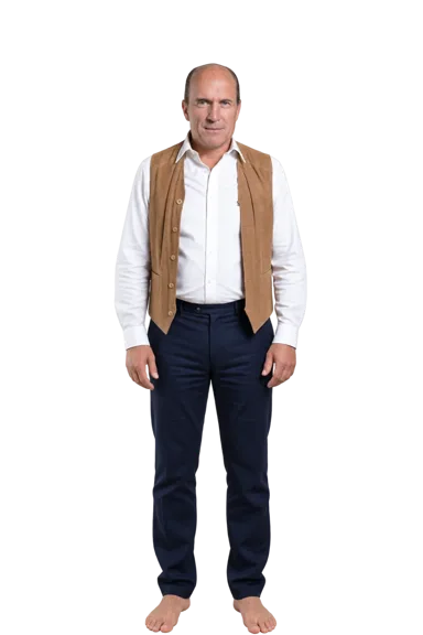 Robert Duvall full-body height-comparison figure