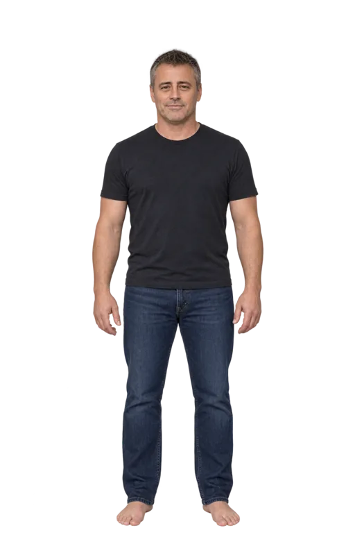 Matt LeBlanc full-body height-comparison figure