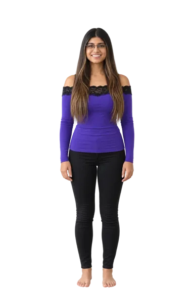 Mia Khalifa full-body height-comparison figure