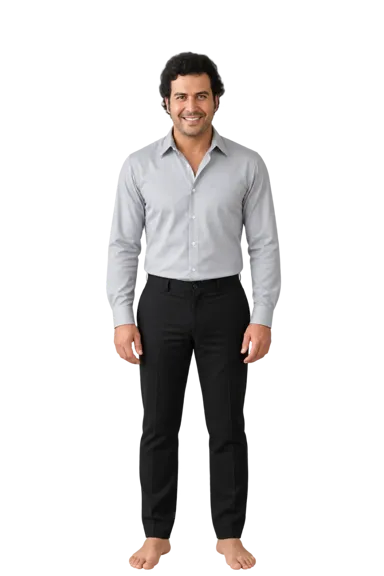 Pablo Escobar full-body height-comparison figure
