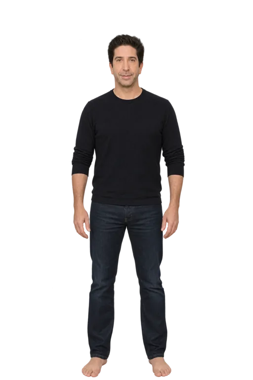 David Schwimmer full-body height-comparison figure