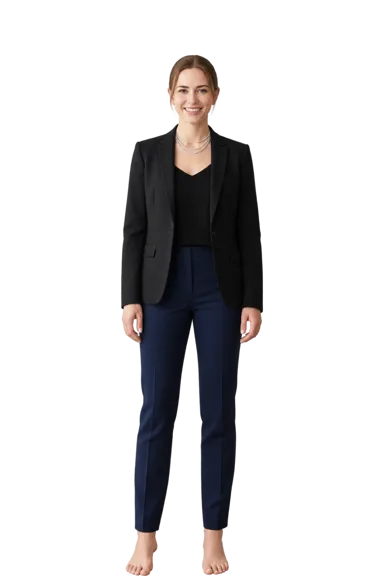 Emily Blunt full-body height-comparison figure