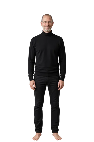 Steve Jobs full-body height-comparison figure