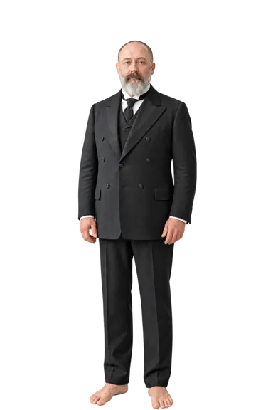 Edward VII full-body height-comparison figure
