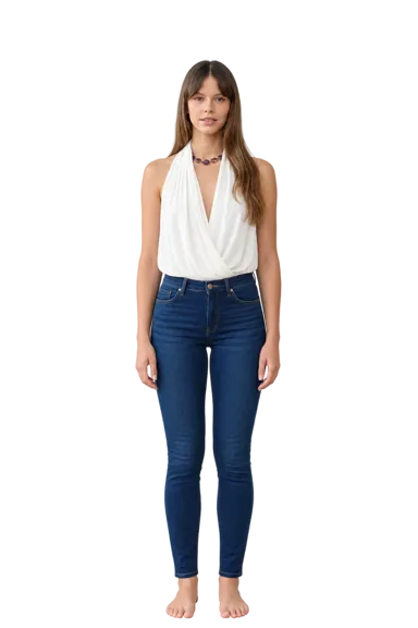 Mia Goth full-body height-comparison figure