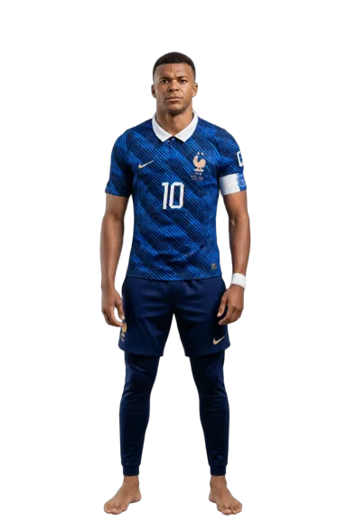 Kylian Mbappé full-body height-comparison figure
