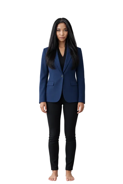 Anggun full-body height-comparison figure