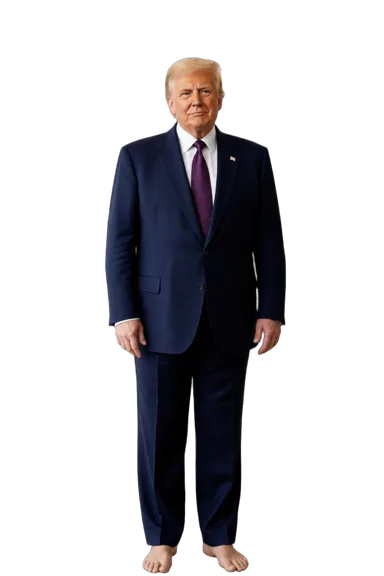 Donald Trump full-body height-comparison figure