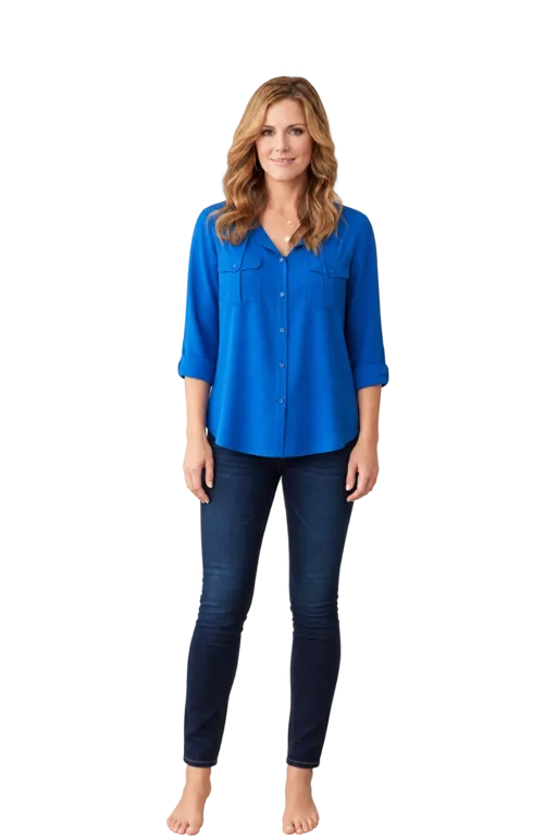 Kathleen Robertson full-body height-comparison figure