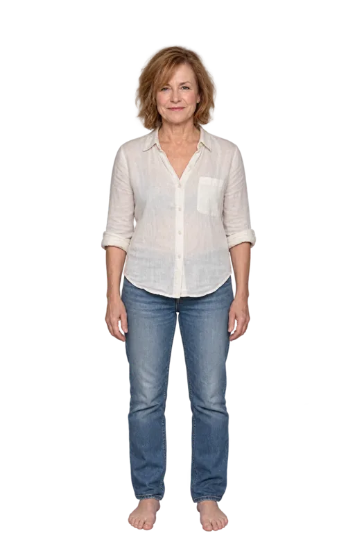Amy Madigan full-body height-comparison figure
