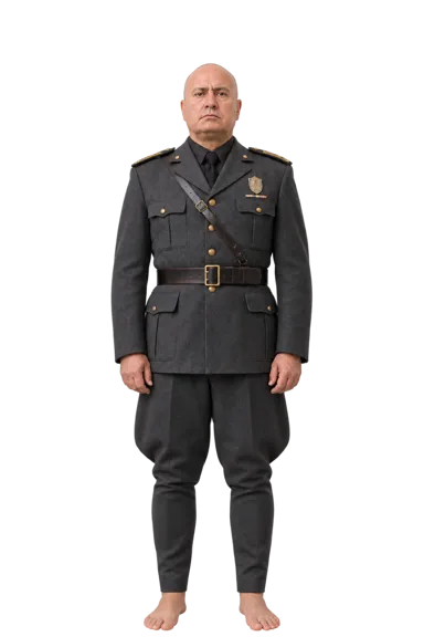 Benito Mussolini full-body height-comparison figure