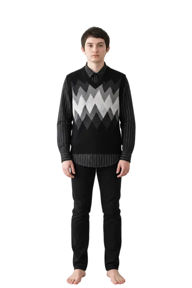 Finn Wolfhard full-body height-comparison figure