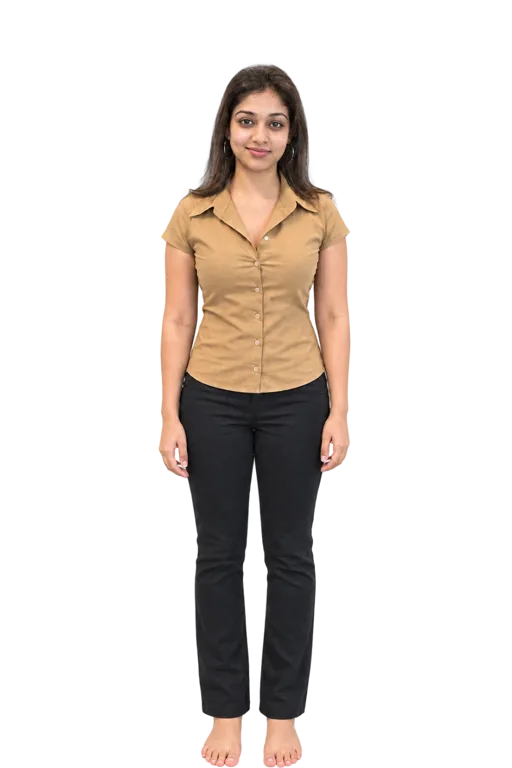 Nayanthara full-body height-comparison figure