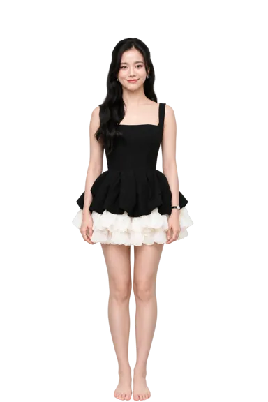 Jisoo full-body height-comparison figure