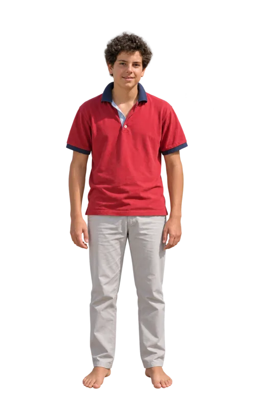 Carlo Acutis full-body height-comparison figure
