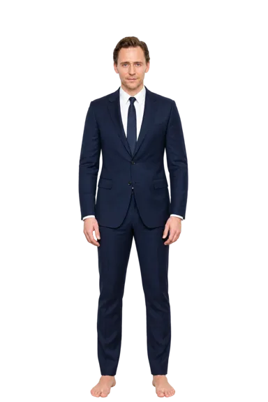 Tom Hiddleston full-body height-comparison figure