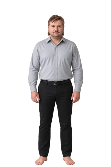 John Wayne Gacy full-body height-comparison figure