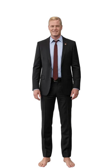 Eric Dane full-body height-comparison figure
