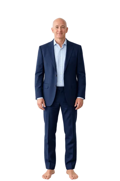 Jeff Bezos full-body height-comparison figure