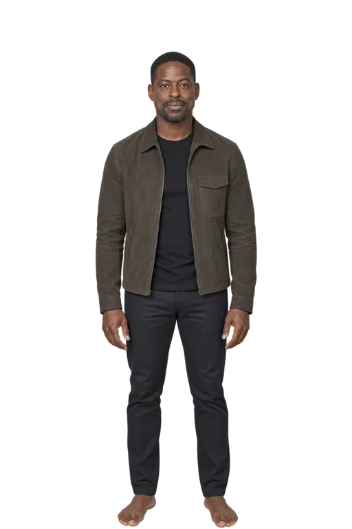 Sterling K. Brown full-body height-comparison figure