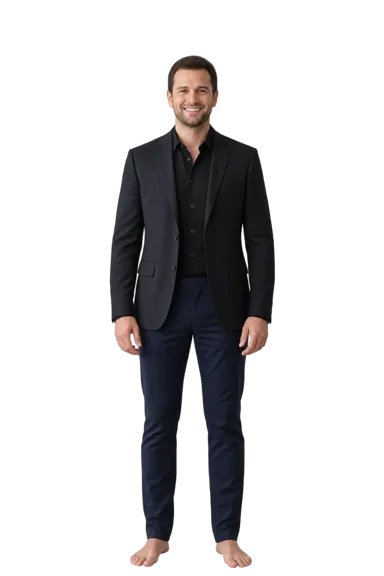 Matthew Rhys full-body height-comparison figure
