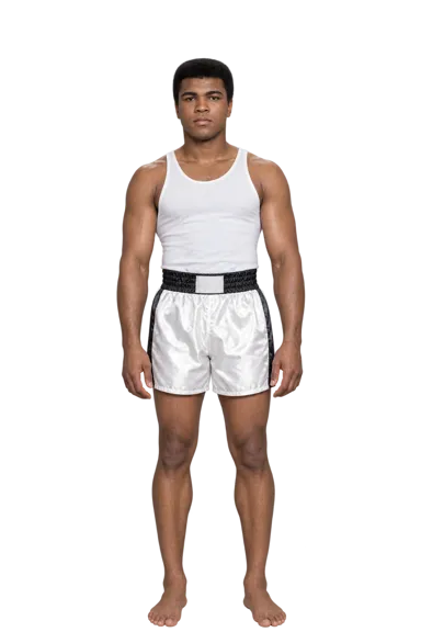Muhammad Ali full-body height-comparison figure