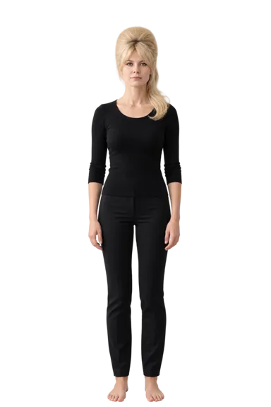 Brigitte Bardot full-body height-comparison figure