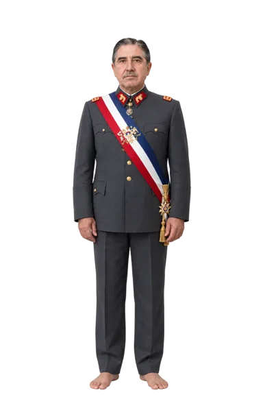 Augusto Pinochet full-body height-comparison figure