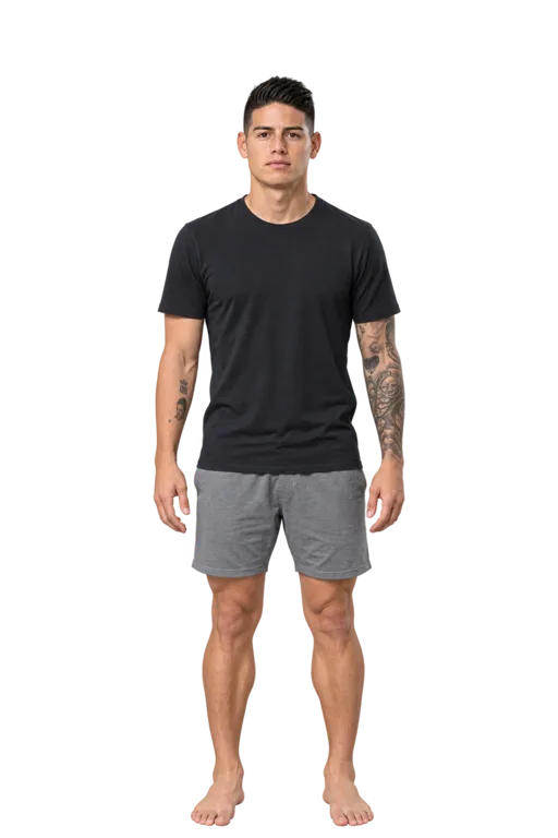 James Rodríguez full-body height-comparison figure