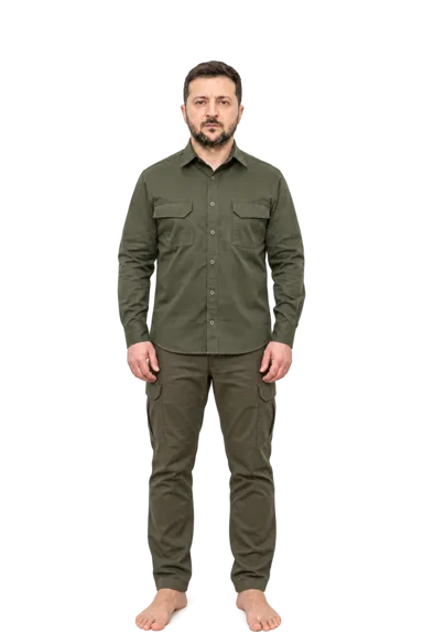 Volodymyr Zelenskyy full-body height-comparison figure