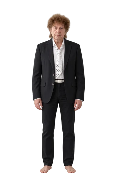 Bob Dylan full-body height-comparison figure