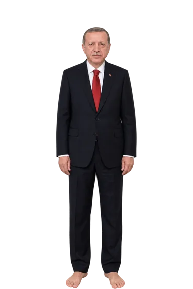 Recep Tayyip Erdoğan full-body height-comparison figure