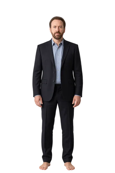 Nicolas Cage full-body height-comparison figure
