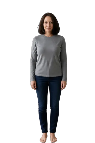 Ghislaine Maxwell full-body height-comparison figure
