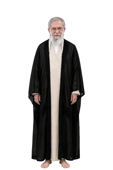 Ali Khamenei full-body height-comparison figure