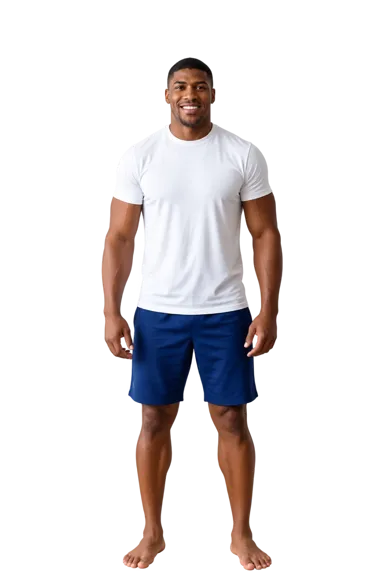 Anthony Joshua full-body height-comparison figure